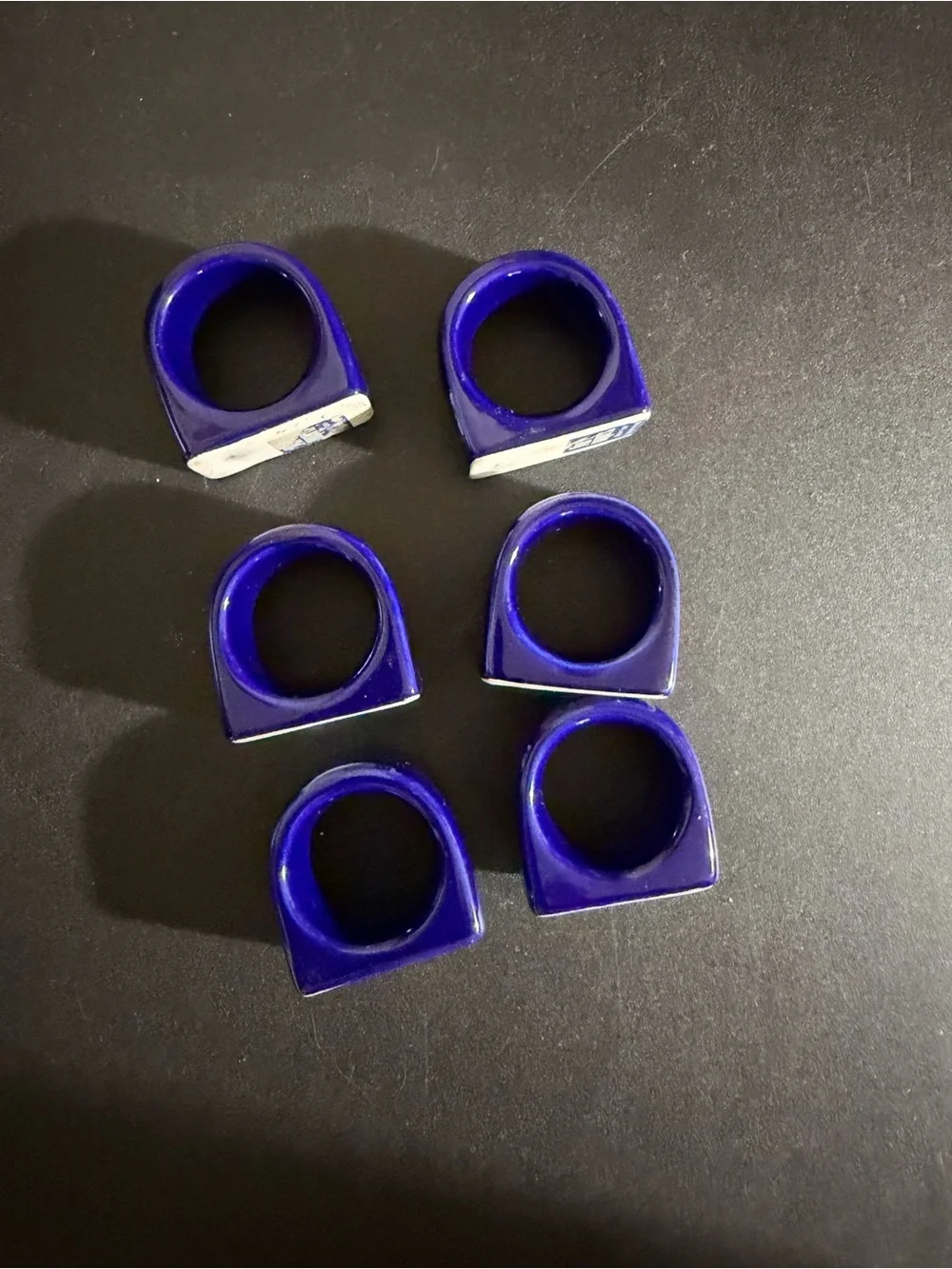 Set of 6 pier 1 imports Chunky Cobalt Blue napkins Rings